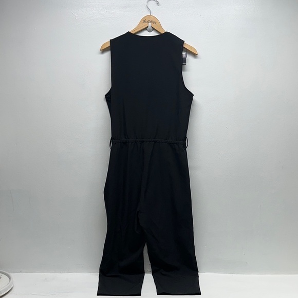 Anthropologie DREW Surplice Jumpsuit Sleeveless V-Neck Collared Black Size Large - Picture 5 of 8